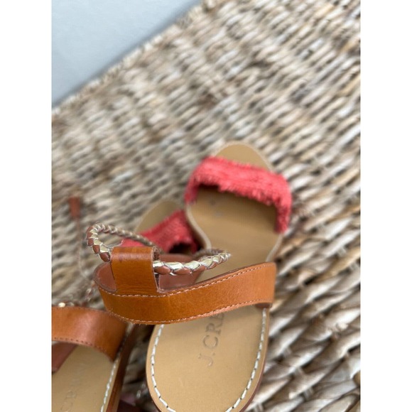 J.‎ Crew Women's Raffia Ankle-Tie High Heel Sandals Bohemian Fringe Boho 8.5 - Picture 12 of 14